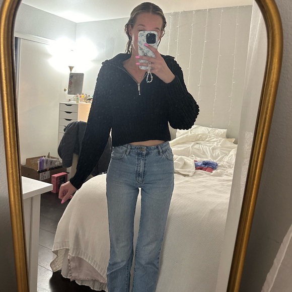 H&M Black Chunky Knit Half-Zip Sweater Size XS - Picture 8 of 11